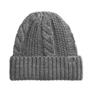 m[XtFCX fB[X Xq ANZT[ Women's Oh Mega Cable-Knit Cuffed Beanie TNF Medium Grey Hthr