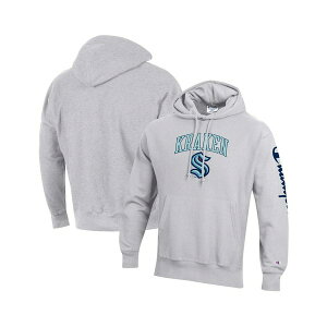 `sI Y p[J[EXEFbgVc AE^[ Men's Heather Gray Seattle Kraken Reverse Weave Pullover Hoodie Heather Gray