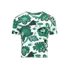 【送料無料】 エトロ レディース Tシャツ トップス T-shirts Emerald green