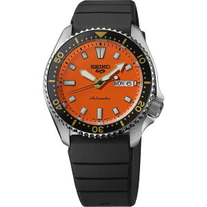 ZCR[ Y rv ANZT[ Men's 5 Sports Black Silicone Watch, 42.5mm Orange