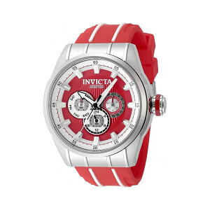 CrN^ Y rv ANZT[ Men's 49051 Speedway Quartz Chronograph Red, White Dial Watch Red