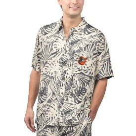 マルガリータビル メンズ Tシャツ トップス Baltimore Orioles Margaritaville Monstera Print Party ButtonUp Shirt Black