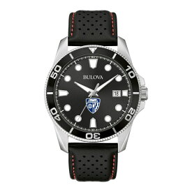 ブロバ メンズ 腕時計 アクセサリー Johns Hopkins Blue Jays Bulova Corporate Collection Leather Strap Watch Black