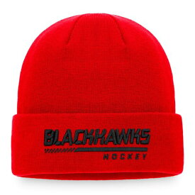 ファナティクス メンズ 帽子 アクセサリー Chicago Blackhawks Fanatics Authentic Pro Locker Room Cuffed Knit Hat Red