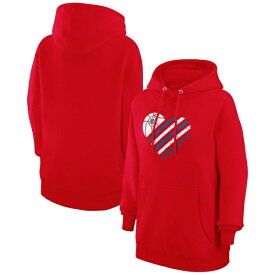 カールバンクス レディース パーカー・スウェットシャツ アウター LA Clippers G III 4Her by Carl Banks Women's Heart Pullover Hoodie???Red