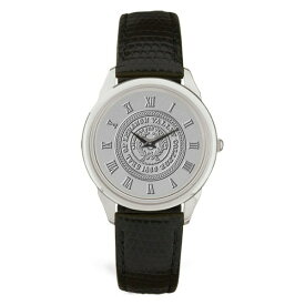 ジャーディン メンズ 腕時計 アクセサリー Lebanon Valley College Shield Logo Medallion Black Leather Wristwatch Silver