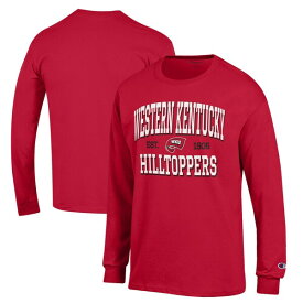 チャンピオン メンズ Tシャツ トップス Western Kentucky Hilltoppers Champion Jersey Est. Date Long Sleeve TShirt Red