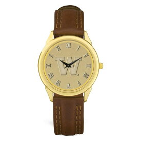 ジャーディン メンズ 腕時計 アクセサリー Washington Huskies Medallion Leather Wristwatch Gold/Brown