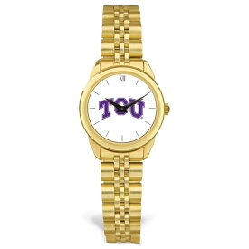 ジャーディン レディース 腕時計 アクセサリー TCU Horned Frogs Women's Logo Medallion Rolled Link Bracelet Wristwatch Gold