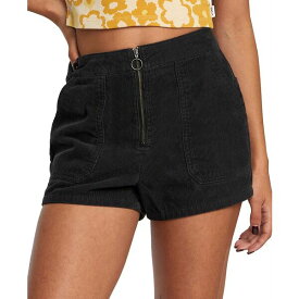 ルーカ メンズ カジュアルパンツ ボトムス Juniors' Goldie Zip-Front Patch-Pocket Corduroy Shorts RVCA Black
