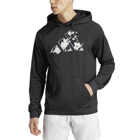 アディダス メンズ パーカー・スウェットシャツ アウター Men's Game & Go Camo Big Logo Training Fleece Hoodie Black/gry