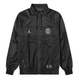 Air Jordan W[_ Y Xj[J[ yAir Jordan x PSG Crossover Alphabet Printing Long Sleeves Zipper Jacket Black BQ8369-010z TCY US_M_XXL