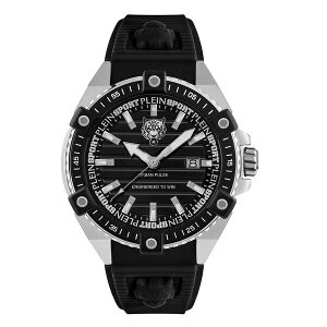 vCX|[c Y rv ANZT[ Men's Urban Pulse 3 Hand Date Quartz Black Silicone Strap 47mm Black