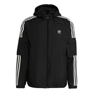 adidas AfB_X Y Xj[J[ yMen's adidas originals 3-Stripes Wb Casual Sports Woven Hooded Jacket Black H06683z TCY US_M_S
