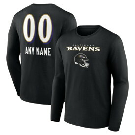 ファナティクス メンズ Tシャツ トップス Baltimore Ravens Fanatics Branded Personalized Name & Number Team Wordmark Long Sleeve TShirt Black