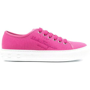 Ferragamo �t�F���K�� ���f�B�[�X �X�j�[�J�[ �yFerragamo Logo-Embossed Low-Top Sneakers Pink (Women's)�z �T�C�Y US_8.5(25.5cm) Pink