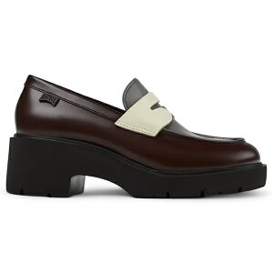 Camper �J���y�[�� ���f�B�[�X �X�j�[�J�[ �yCamper Twins Heeled Loafer Burgundy Grey Off-White (Women's)�z �T�C�Y EU_37(22.0cm) Red Brown