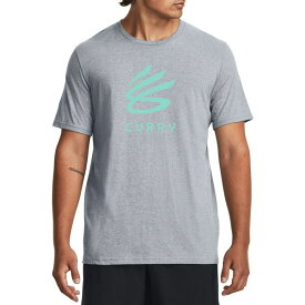 アンダーアーマー メンズ シャツ トップス Under Armour Men's Curry Branded Short Sleeve Graphic T-Shirt Gray/Neo Turq