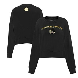プロスタンダード レディース パーカー・スウェットシャツ アウター Golden State Warriors Pro Standard Women's Glam Cropped Pullover Sweatshirt? Black