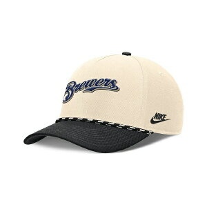 �i�C�L �����Y �X�q �A�N�Z�T���[ Men's Natural/Black Milwaukee Brewers Cooperstown Collection Rise Adjustable Hat Natural, Black