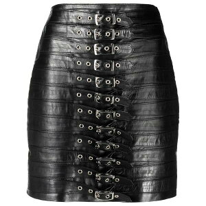 �}�m�[�L ���f�B�[�X �X�J�[�g �{�g���X Dita leather mini skirt Black