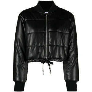 �G���G�X�W�C�G�� ���f�B�[�X �W���P�b�g���u���]�� �A�E�^�[ Padded cropped faux-leather jacket Black