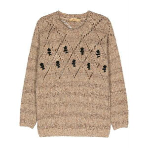 �R���~�I ���f�B�[�X �j�b�g&�Z�[�^�[ �A�E�^�[ Antonio metallic-threading jumper Brown
