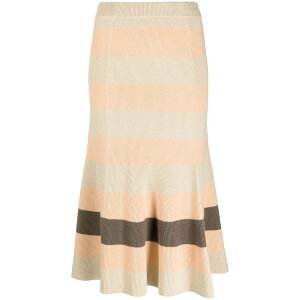 �W���Z�t ���f�B�[�X �X�J�[�g �{�g���X Stripe animation knitted skirt Neutrals