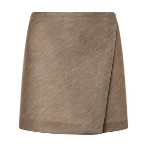 �t�B���\�t�B�[�f�������]�Z���t�B�[�j ���f�B�[�X �X�J�[�g �{�g���X M䩘Rlange-effect wrap mini skirt Brown