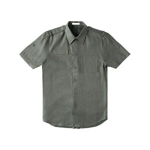 �w�����[�g �����O �����Y �V���c �g�b�v�X Epaulette short-sleeve shirt Grey