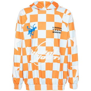 ���x���� ���[�X �~�j�X�g���[ �����Y �p�[�J�[�E�X�E�F�b�g�V���c �A�E�^�[ Logo checkerboard-print hoodie Orange