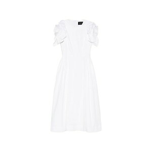 �V���[�l�E���V�� ���f�B�[�X �����s�[�X �g�b�v�X Round-neck ruffled midi dress White