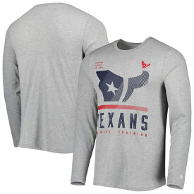 ニューエラ メンズ Tシャツ トップス Houston Texans New Era Combine Authentic Red Zone Long Sleeve TShirt Heathered Gray