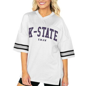 ゲームデイ レディース Tシャツ トップス Kansas State Wildcats Gameday Couture Women's Option Play Oversized Mesh Fashion Jersey White