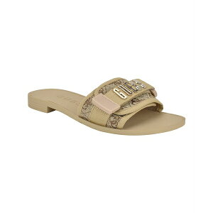 QX fB[X T_ V[Y Women's Elyze Quattro G Adjustable Band Slide-On Flat Sandals Natural/Gold