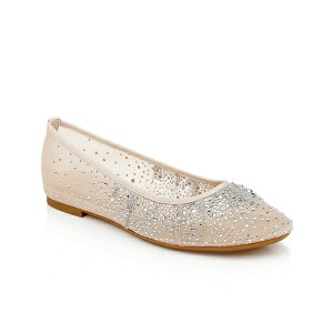 WEF_OC~VJ fB[X T_ V[Y Women's Nuala Round Toe Dress Flats Nude Mesh