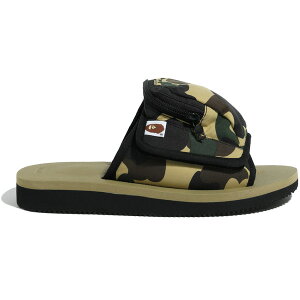 Suicoke �X�C�R�b�N �����Y �X�j�[�J�[ �ySuicoke Dao A Bathing Ape 1st Camo Yellow�z �T�C�Y US_12(30.0cm) Green Camo/Yellow