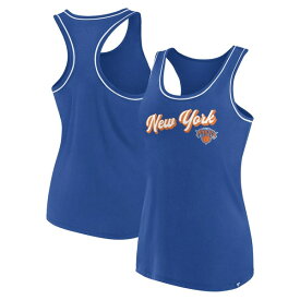 ファナティクス レディース Tシャツ トップス New York Knicks Fanatics Branded Women's Wordmark Logo Racerback Tank Top Blue