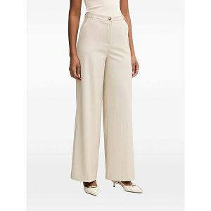 �n�u���� ���f�B�[�X �J�W���A���p���c �{�g���X Pinstripe-pattern wide-leg trousers Neutrals