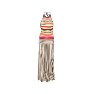 �t�F�C�X�t�� ���f�B�[�X �����s�[�X �g�b�v�X Maretta striped halterneck dress Neutrals