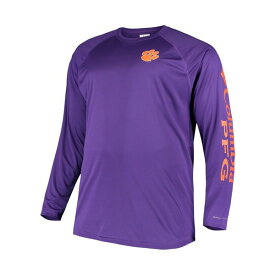コロンビア レディース Tシャツ トップス Men's Purple Clemson Tigers Big and Tall Terminal Tackle Long Sleeve Omni-Shade T-shirt Purple