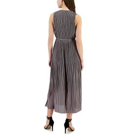 ティー・タハリ レディース ワンピース トップス Women's Printed Faux-Wrap Sleeveless Pleated Fit & Flare Midi Dress Split Rose Dot