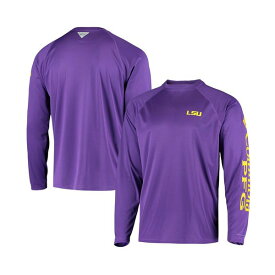 コロンビア レディース Tシャツ トップス Men's Purple LSU Tigers Terminal Tackle Omni-Shade Long Sleeve T-shirt Purple