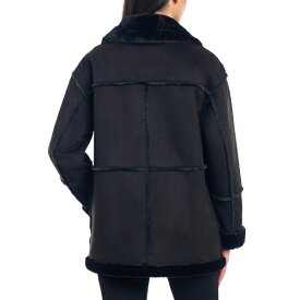 BCBジェネレーション レディース ジャケット＆ブルゾン アウター Women's Faux-Shearling Patch Pocket Coat Black