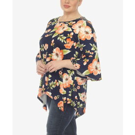 ホワイトマーク レディース カットソー トップス Plus Size Blanche Tunic Top Peach Flower