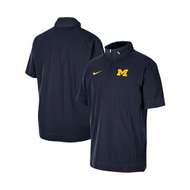 ナイキ レディース ジャケット＆ブルゾン アウター Men's Navy Michigan Wolverines Coaches Half-Zip Short Sleeve Jacket Navy