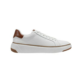 トミー ヒルフィガー メンズ スニーカー シューズ Men's Hines Lace Up Casual Sneakers White, Cognac