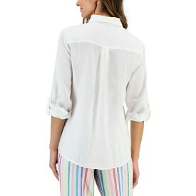 チャータークラブ レディース カットソー トップス Women's 100% Linen Shirt, Created for Macy's Bright White