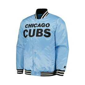 スターター レディース ジャケット＆ブルゾン アウター Men's Light Blue Chicago Cubs Cross Bronx Fashion Satin Full-Snap Varsity Jacket Light Blue