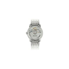 ミド レディース 腕時計 アクセサリー Women's Swiss Automatic Baroncelli III Heritage Diamond (1/10 ct. t.w.) Stainless Steel Bracelet Watch 33mm White